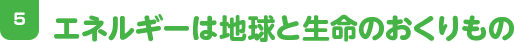 5.エネルギーは地球と生命のおくりもの