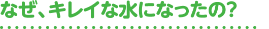 なぜ、キレイな水になったの?