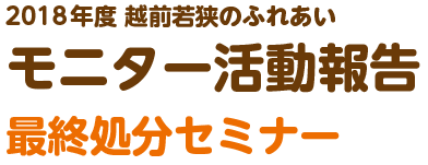 2018年度 越前若狭のふれあいモニター活動報告 最終処分セミナー
