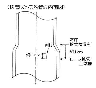抜管した伝熱管の内面図