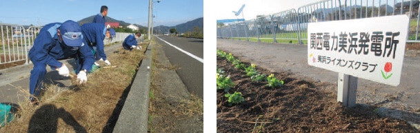 久々子花壇の花の植え替えの様子