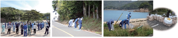 マラソン開催前の県道清掃