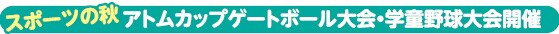 スポーツの秋 アトムカップゲートボール大会・学童野球大会開催