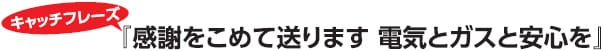 キャッチフレーズ『感謝をこめて送ります　電気とガスと安心を』
