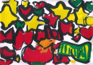 最優秀作品　「リボンとハートとほし」　たにぐち ゆずき さん（佐分利保育園５歳）