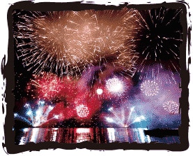 花火と音のページェント（音楽連動型の花火）